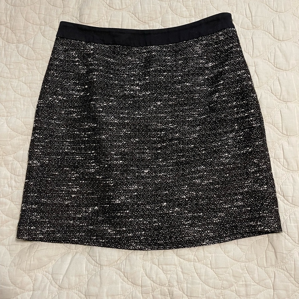 Elegant Black Tweed Skirt